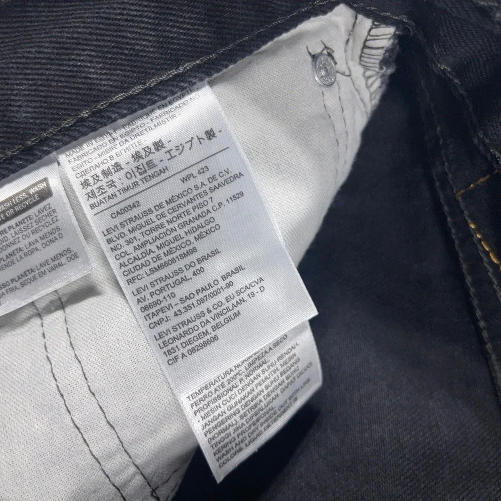 Levi's 505 Regular Fit Jeans Men 36x30 Black Denim Straight Leg Casual Everyday‎